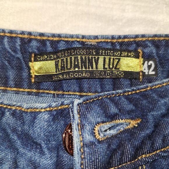 Kauanny Luz Distressed Denim Jeans High Rise Destroyed - Picture 2 of 6